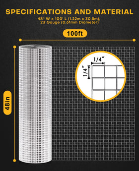 Hunka hot-dipped galvanized 23ga mesh resists rust in outdoor projects.