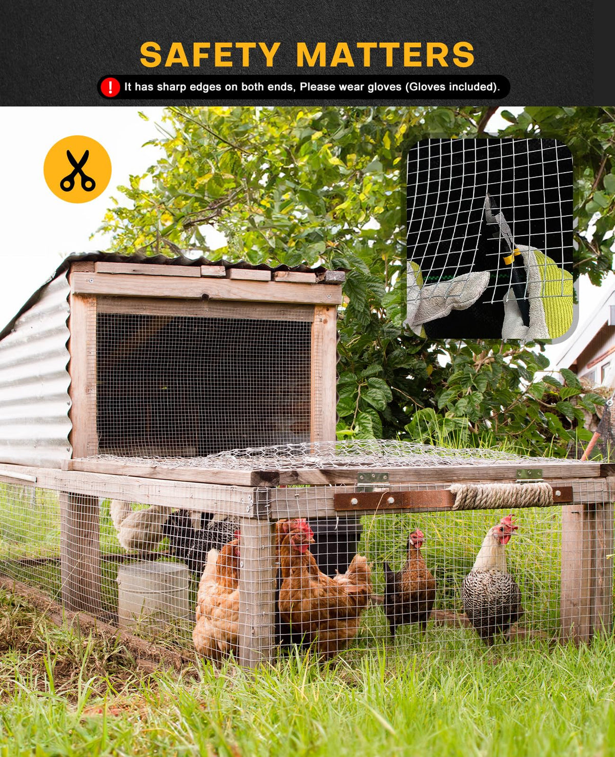 Hunka rabbit cage fencing with sturdy, easy-to-cut hardware cloth