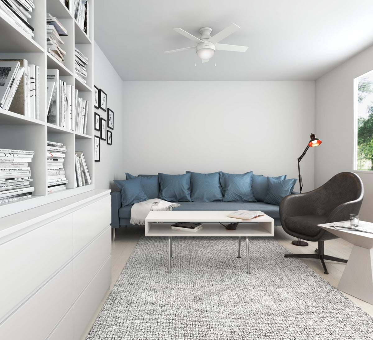 Hunter Anslee white light kit enhances ambiance in kitchens, bedrooms, and living rooms