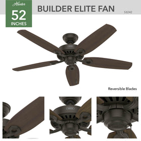 Indoor living room with Hunter Builder Elite for efficient cooling