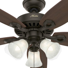 Hunter Builder Plus bulbs included for immediate use in bedrooms or living spaces.