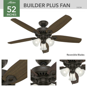 Hunter Builder Plus indoor comfort fan blends style with dependable performance.