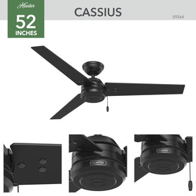 Hunter Cassius 5-inch downrod allows proper clearance for optimal air movement.