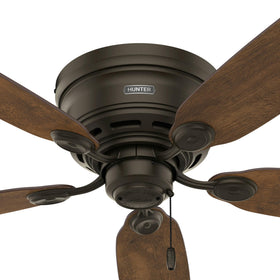 Hunter low-profile hugger design sits close to the ceiling