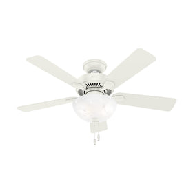 Hunter Swanson 44in ceiling fan with light in white for bright airflow