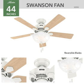 Reversible blades for seasonal comfort with Hunter Swanson fan