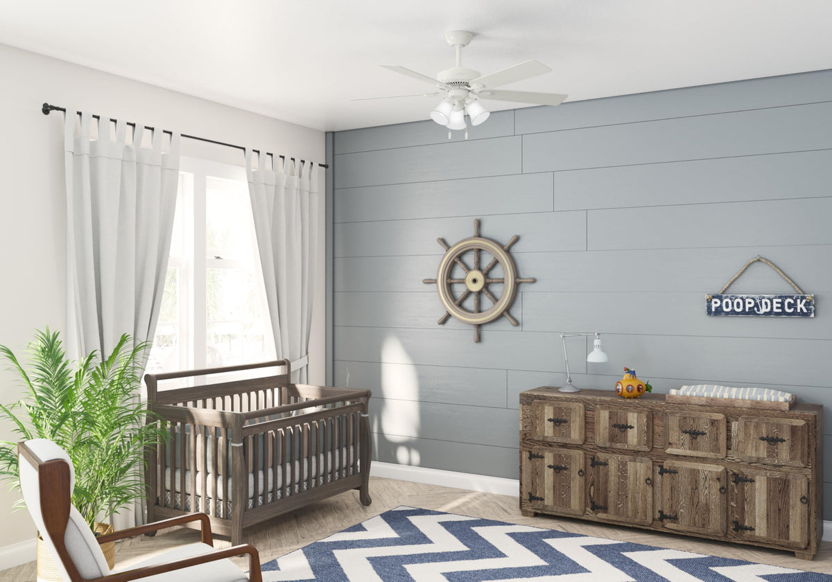 Hunter Swanson ideal for ceilings 9 feet and up in bedrooms, living rooms, kitchens.
