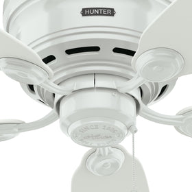 Hunter whisper-quiet motor with reversible settings for year-round comfort
