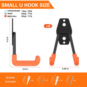 HUPBIPY 2.8-inch U-shaped garage hook hangs ladders securely.