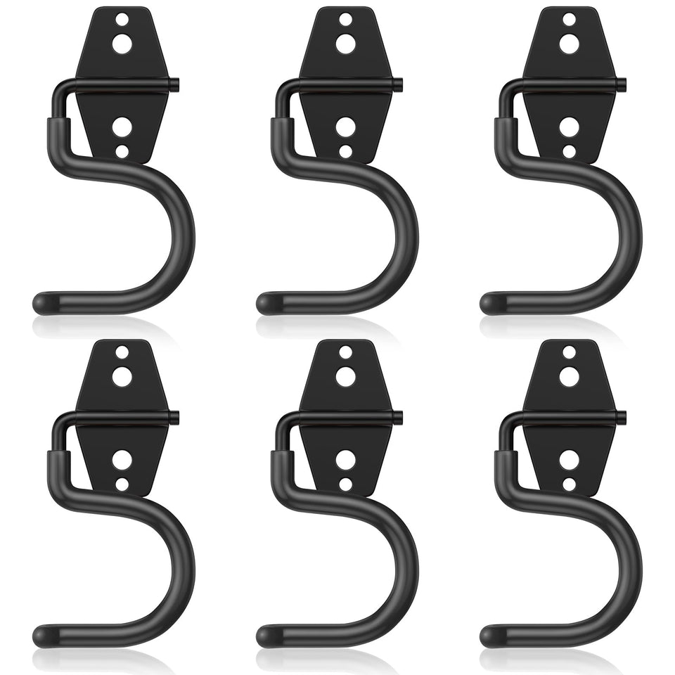 HUPBIPY 6-pack garage hooks offering efficient wall storage for tools and equipment