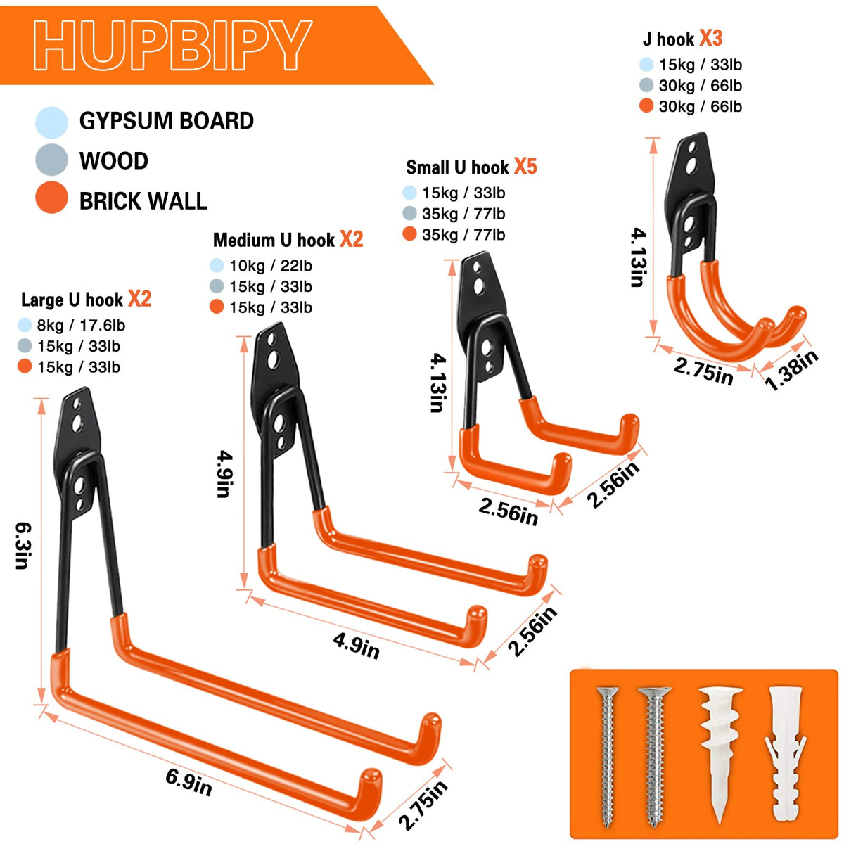 HUPBIPY garage hooks anti slip coating keeps items secure and scratches minimized