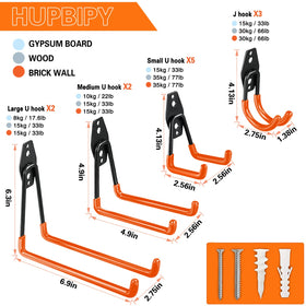 HUPBIPY garage hooks anti slip coating keeps items secure and scratches minimized