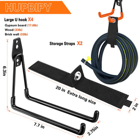 HUPBIPY extension cord holder strap made of durable nylon for secure cable management.