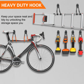 HUPBIPY hooks holding ladders and brooms to save space