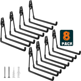 HUPBIPY 8-pack garage hooks overview image showing organized storage options
