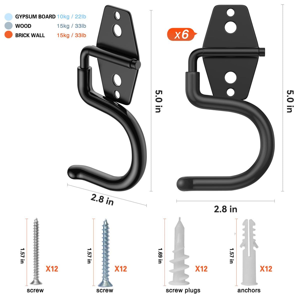 HUPBIPY S-shaped wall hooks secure items and protect surfaces