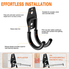 HUPBIPY steel hook with rubber coating protects surfaces during use.