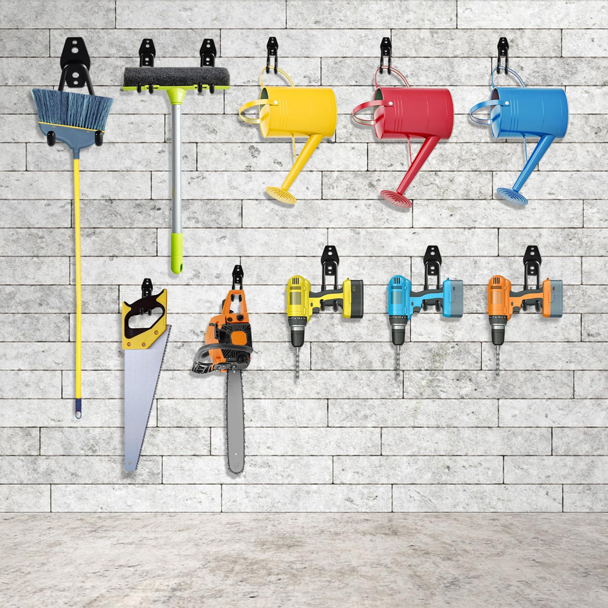 HUPBIPY six-hook system ideal for power tools and bulk items.