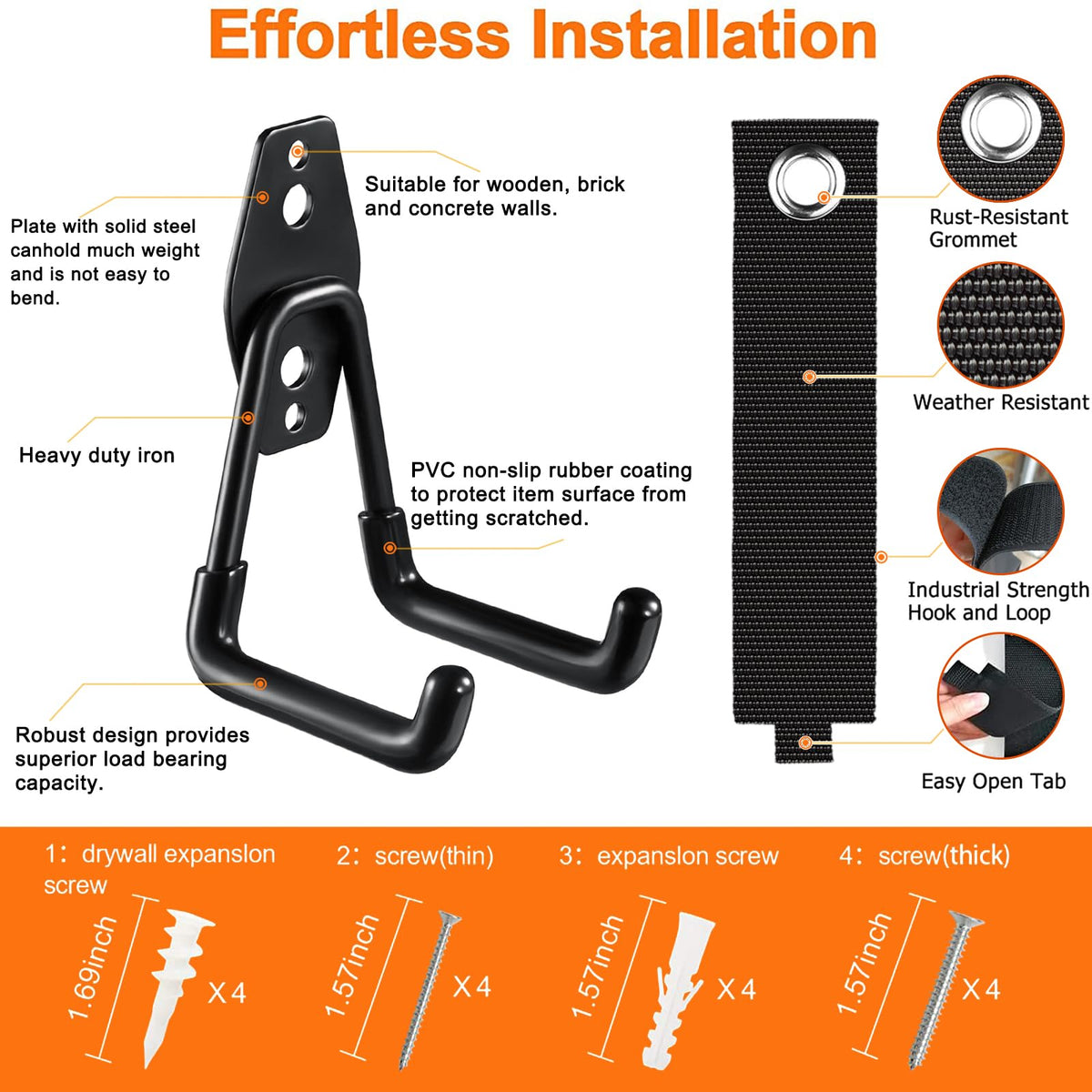 HUPBIPY wall-mounted storage system showing easy installation and versatile mounting options.