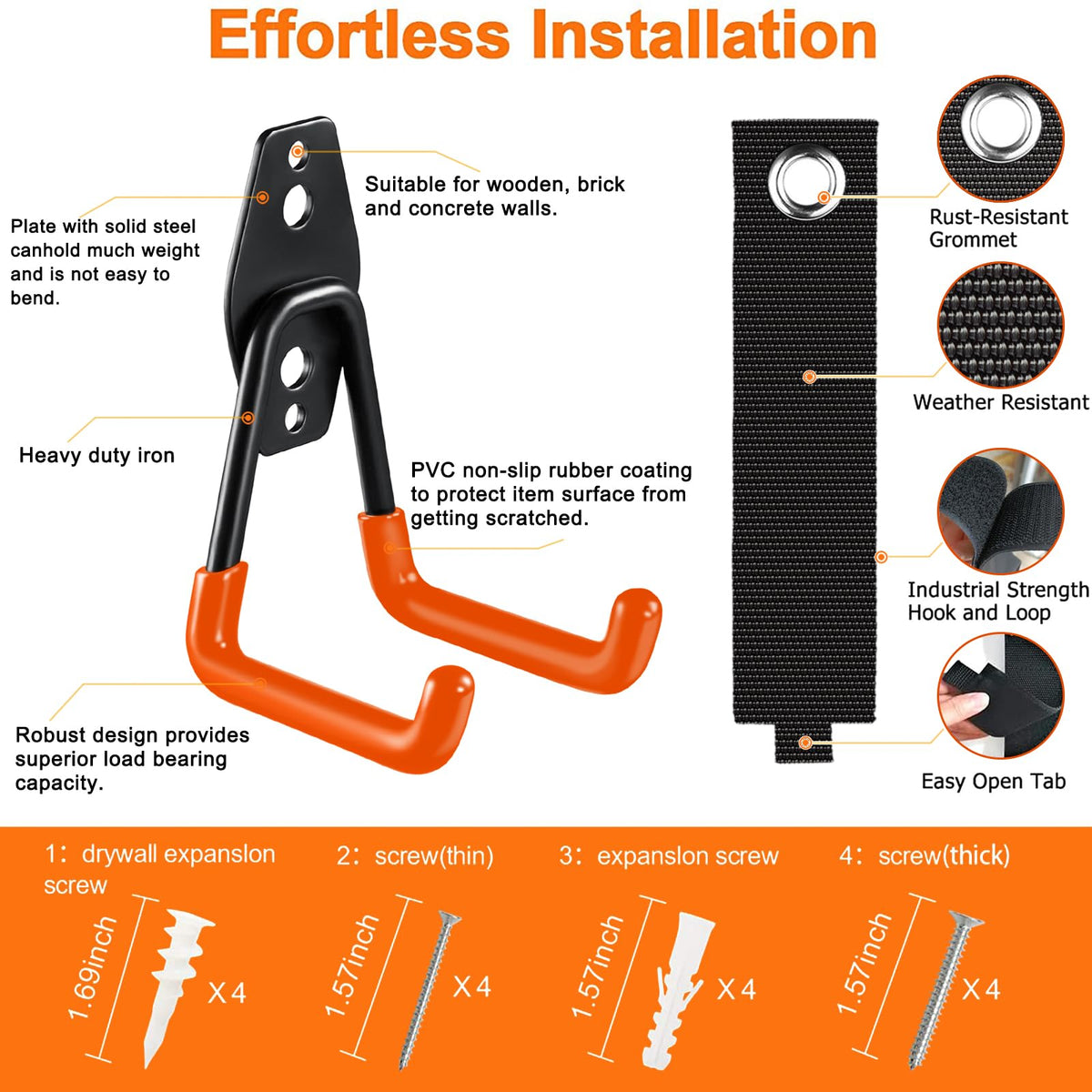 HUPBIPY wall-mounted storage system keeps garden and workshop items organized.