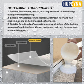 Hupeyna transparent waterproof film forming self-leveling seal on crack