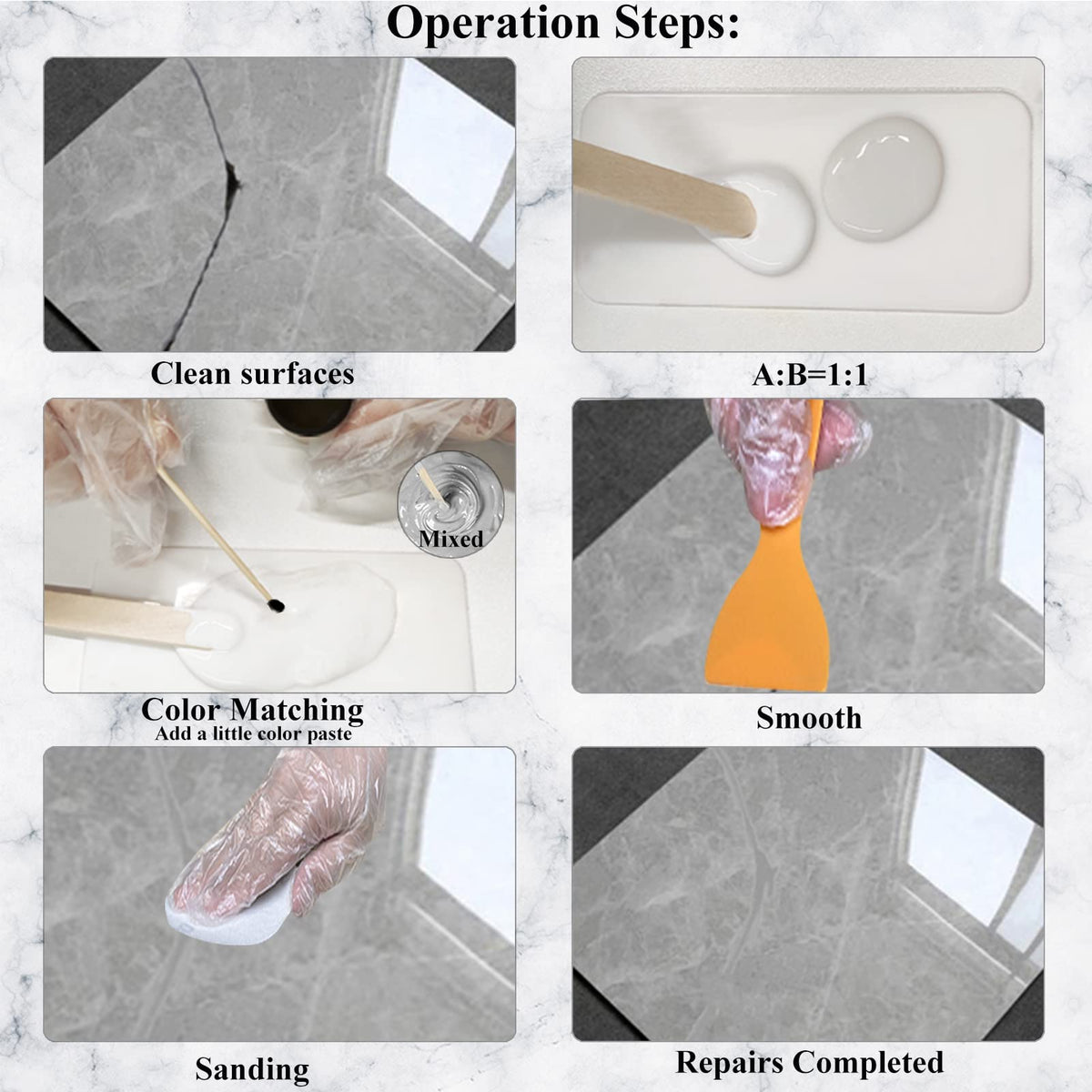 Hupeyna repair finish offers quick, professional-looking results.
