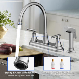 HURRAN 8-inch 4-hole installation compatible for versatile sinks