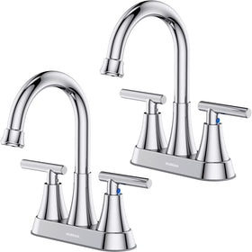 Hurran 4inch chrome faucet spout shows tall arc for extra sink clearance