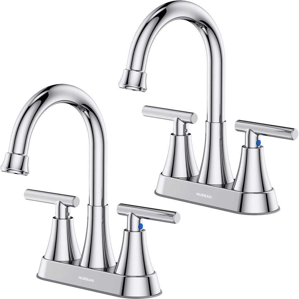 Hurran 4inch chrome faucet spout shows tall arc for extra sink clearance