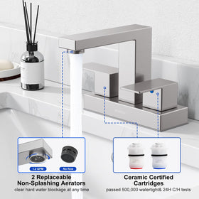 Hurran 3-hole centerset installation fits standard sinks quickly