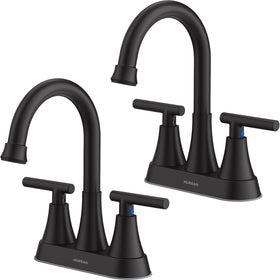 Hurran 4-inch centerset matte black faucet for compact vanities