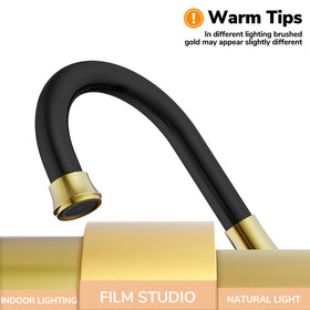 Hurran black and brushed gold faucet adds bold focal point to vanities