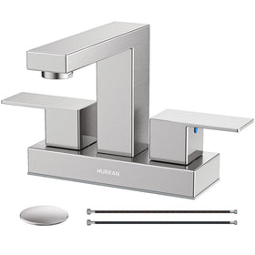 Hurran brushed-nickel spout faucet for daily use and modern style