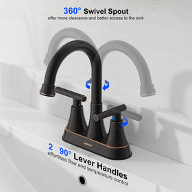 Hurran faucet with drip-free ceramic cartridge for smooth temperature control.