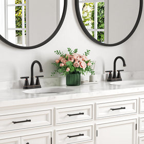 Hurran oil-rubbed bronze finish resists fingerprints and water spots.