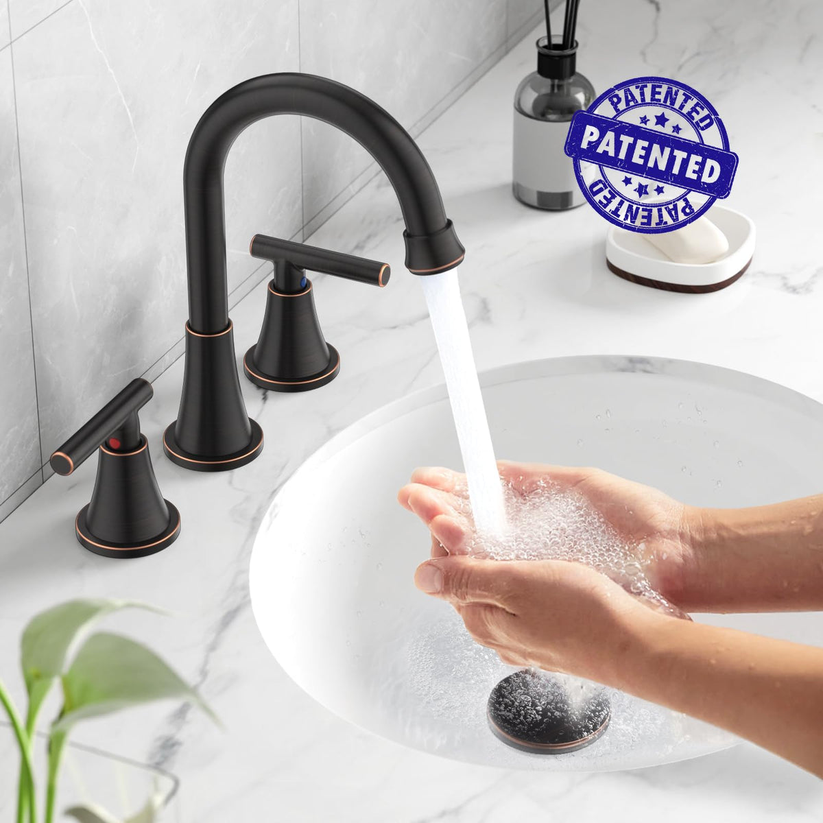 Hurran faucet with pop-up drain and overflow