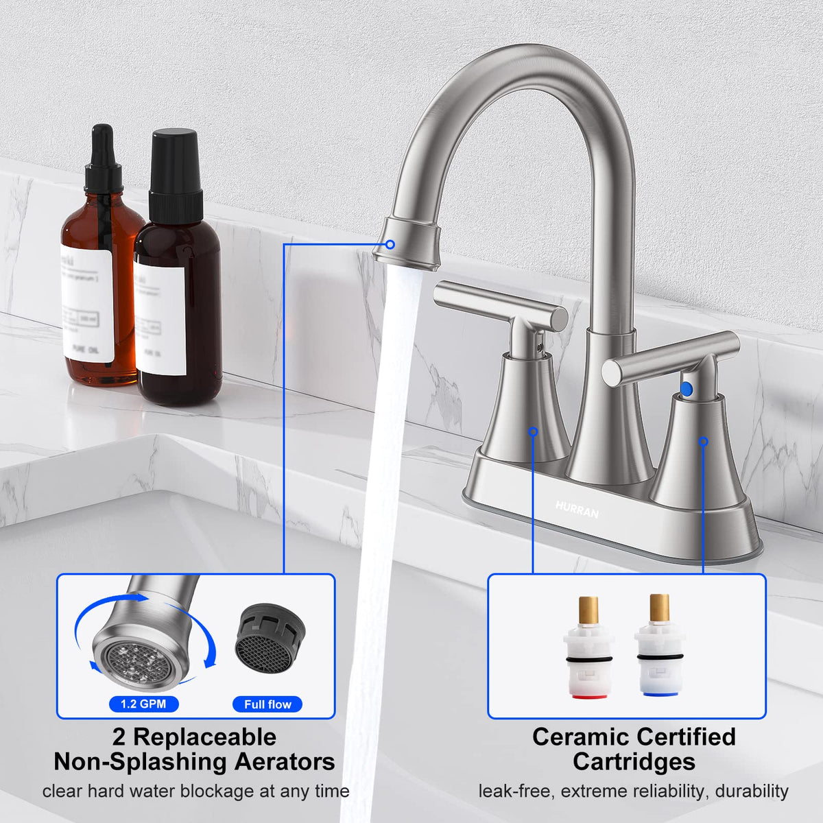 Hurran pop-up drain with overflow simplifies maintenance