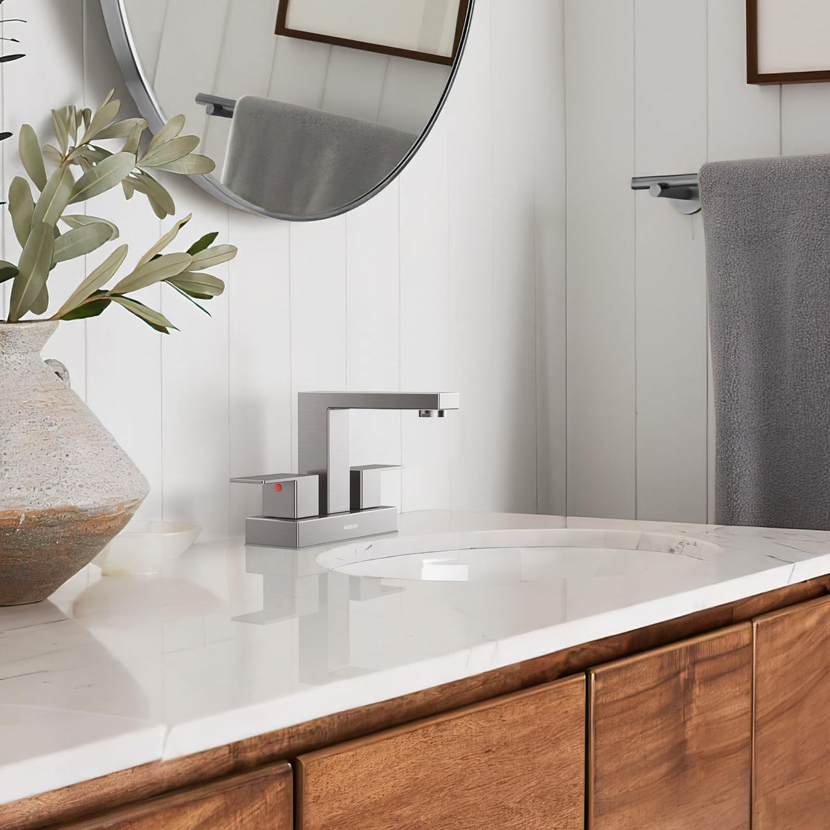 Hurran spout height and reach offer clear sink access
