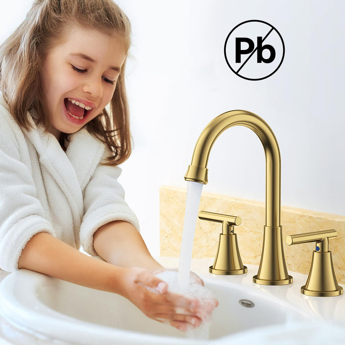 Hurran brushed gold faucet finish close-up resisting corrosion