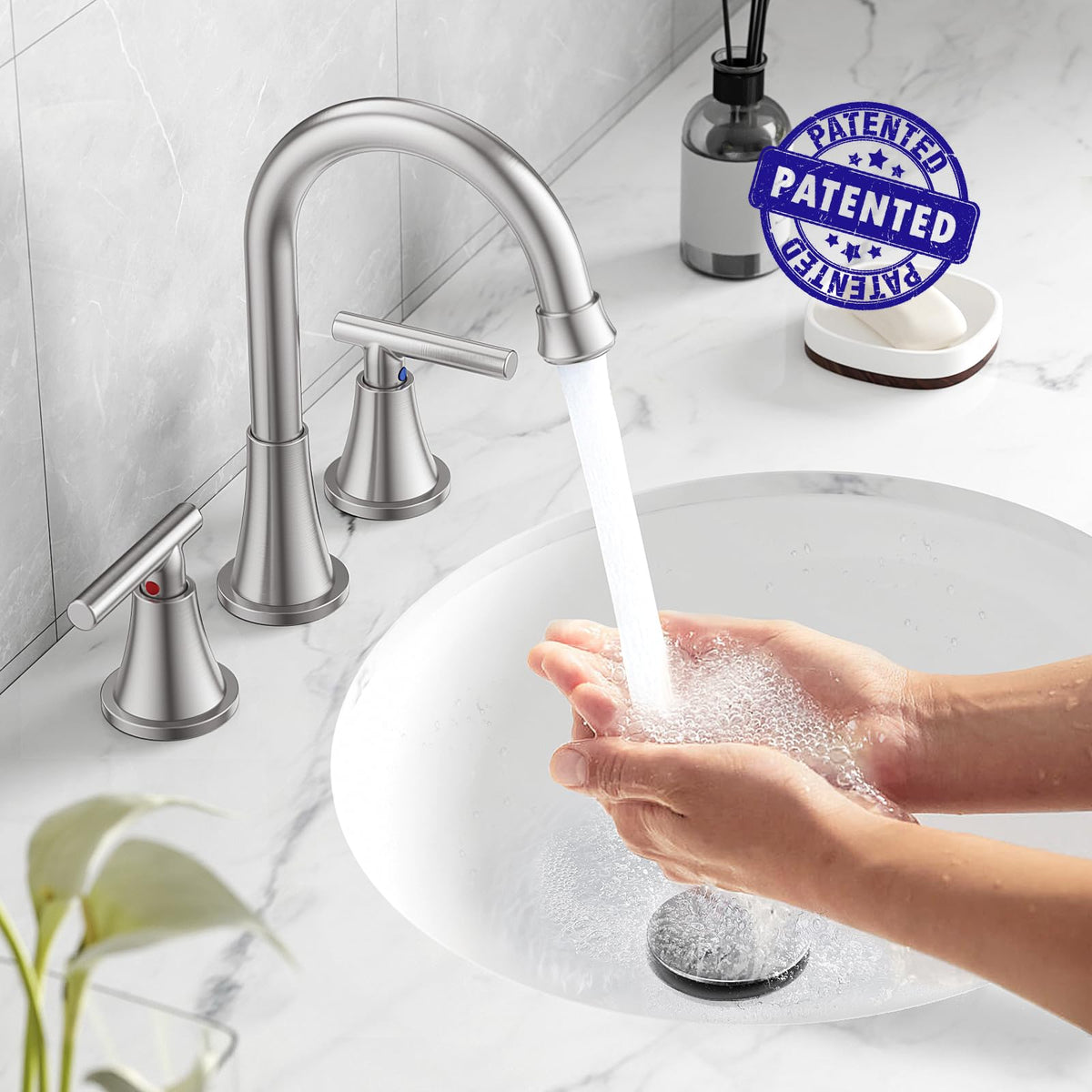 Hurran brushed nickel pop-up drain compatible with overflow