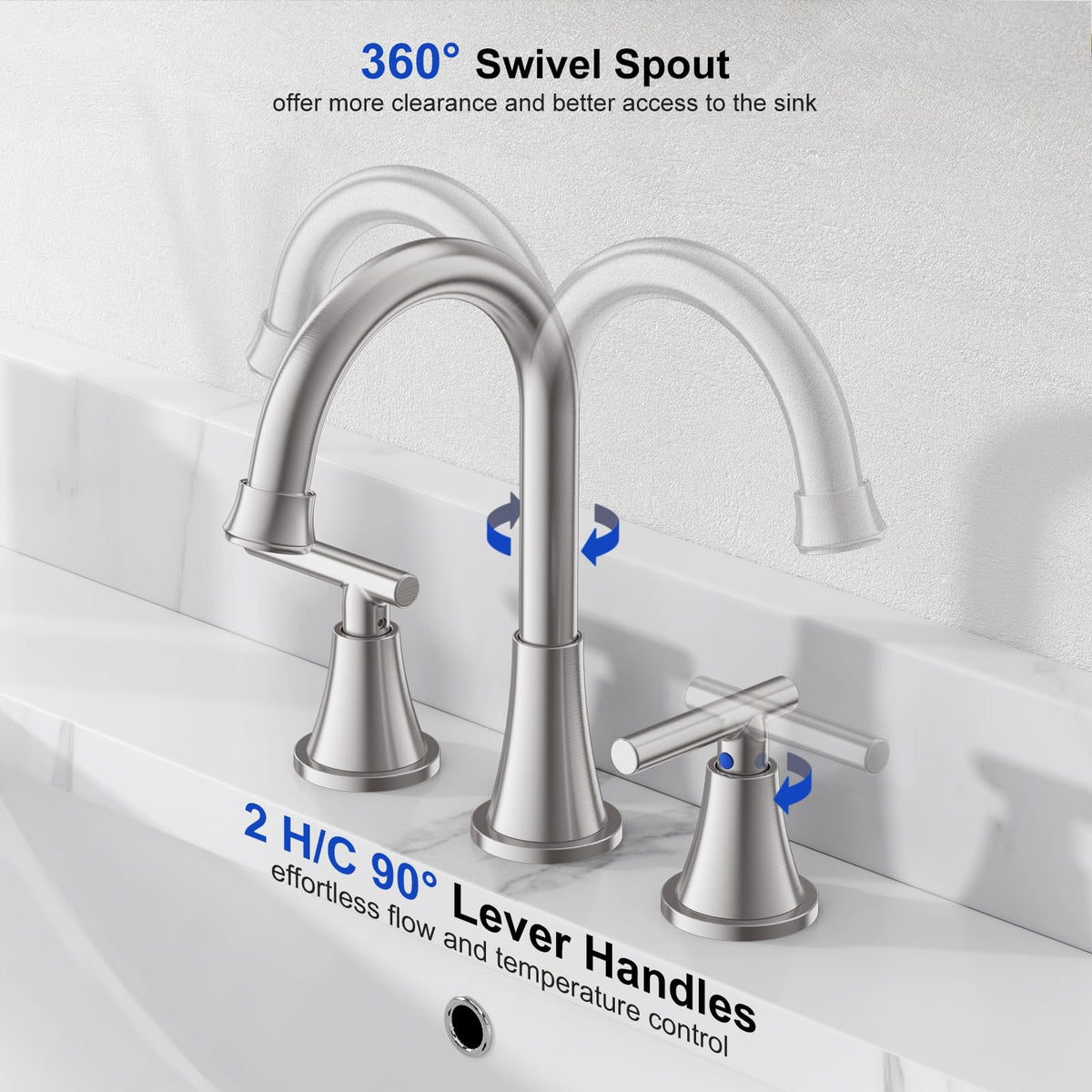 Hurran supply lines included for quick, secure connections during installation
