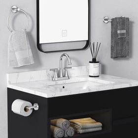 Hurran chrome finish resists fingerprints and water spots.