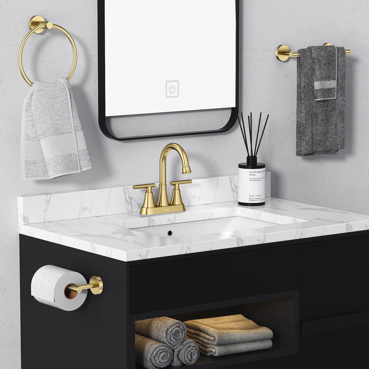 Hurran high-arc spout 5-2in increases sink space.