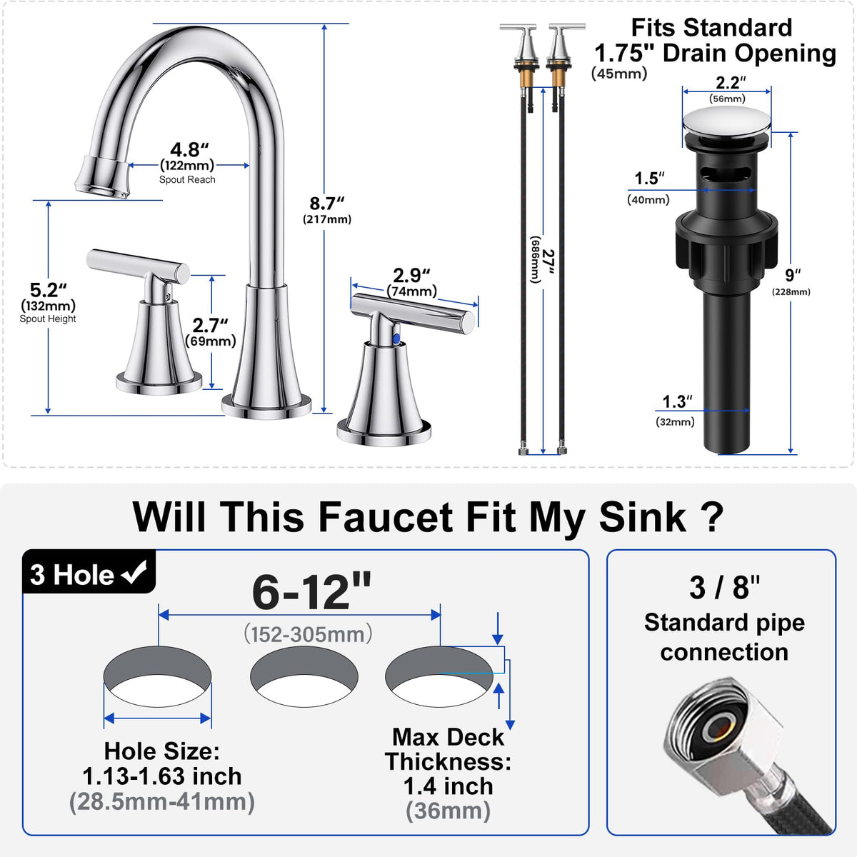 Hurran lead-free stainless steel faucet for durable, safe use