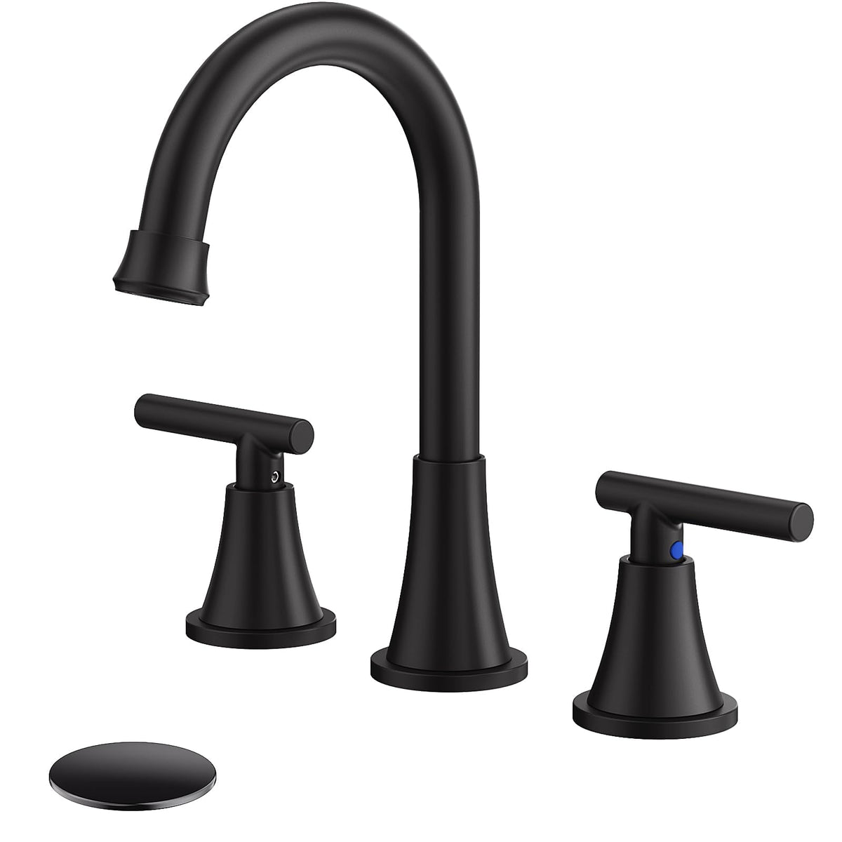 Hurran matte black faucet spout arc offers ample wash space