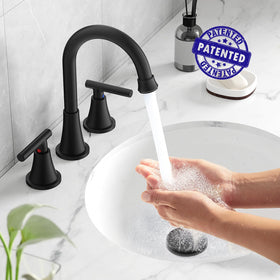 Hurran matte black faucet lever handles for precise hot and cold control