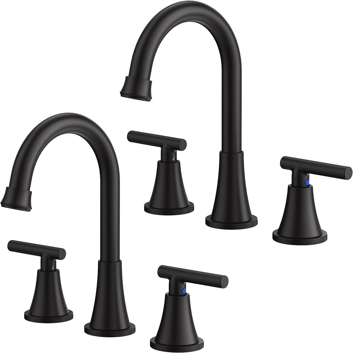 Hurran matte black faucet spout with wide reach for effortless handwashing