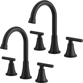 Hurran matte black faucet spout with wide reach for effortless handwashing