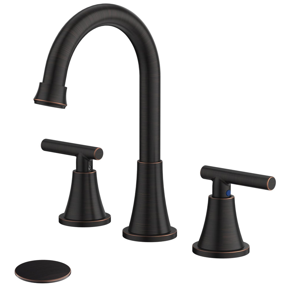 Hurran oil rubbed bronze faucet with 3-hole base for elegance