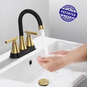 Hurran pop-up drain with overflow keeps vanity clean and functional